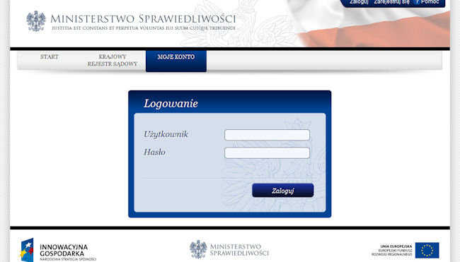 Logowanie KRS